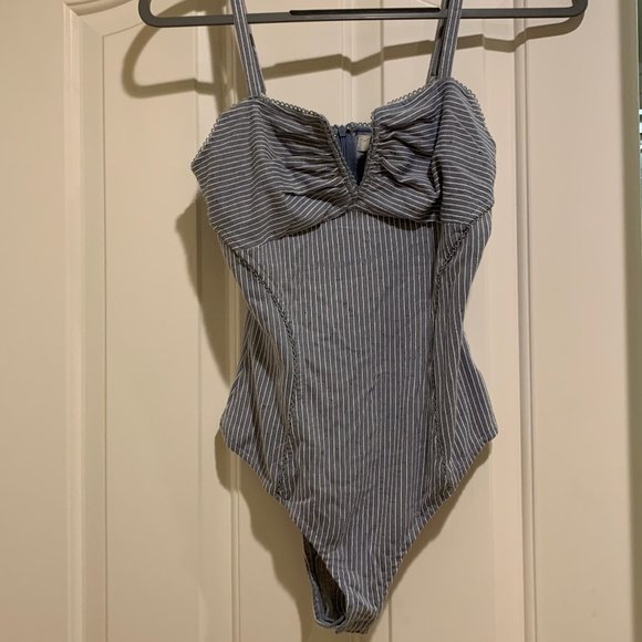 Bule & White Stripe Bodysuit - Picture 1 of 3
